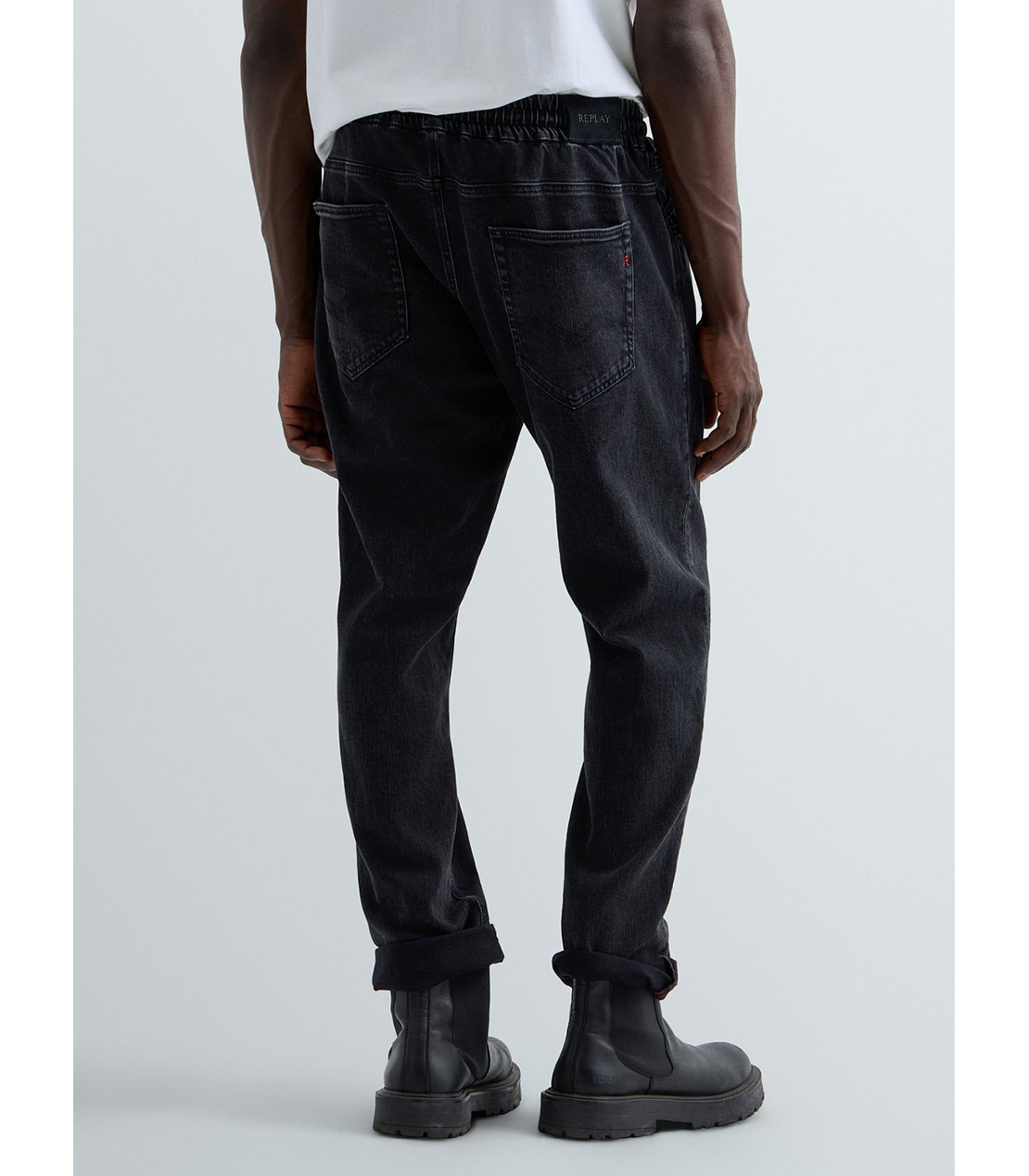 リラックステーパードLANNY Touch denim 詳細画像 ブラック 3